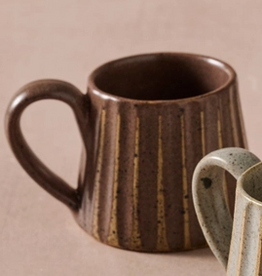 Ten Thousand Villages Sundara Conical Fluted Ceramic Espresso Mug - Speckled Brown