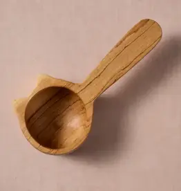 Ten Thousand Villages Kijiko Olive Wood Cat Coffee Scoop