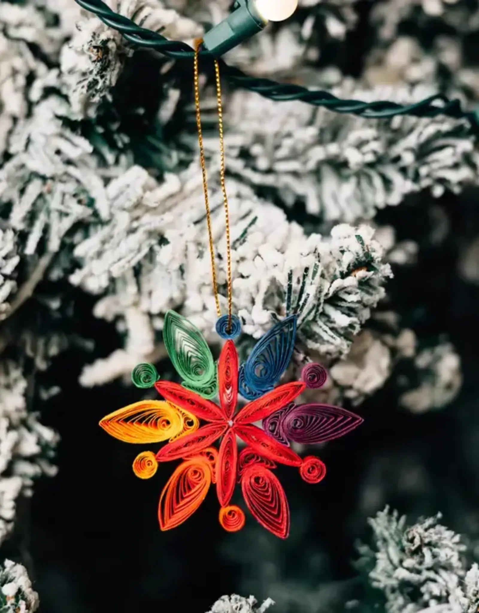 Quilling Card Rainbow Snowflake Quilled Ornament