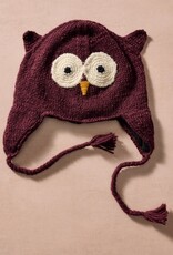Ten Thousand Villages Bina Eggplant Owl Beanie - Adult