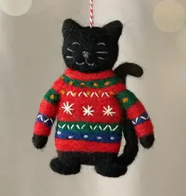 Ten Thousand Villages Kalo Ugly Sweater Cat Ornament