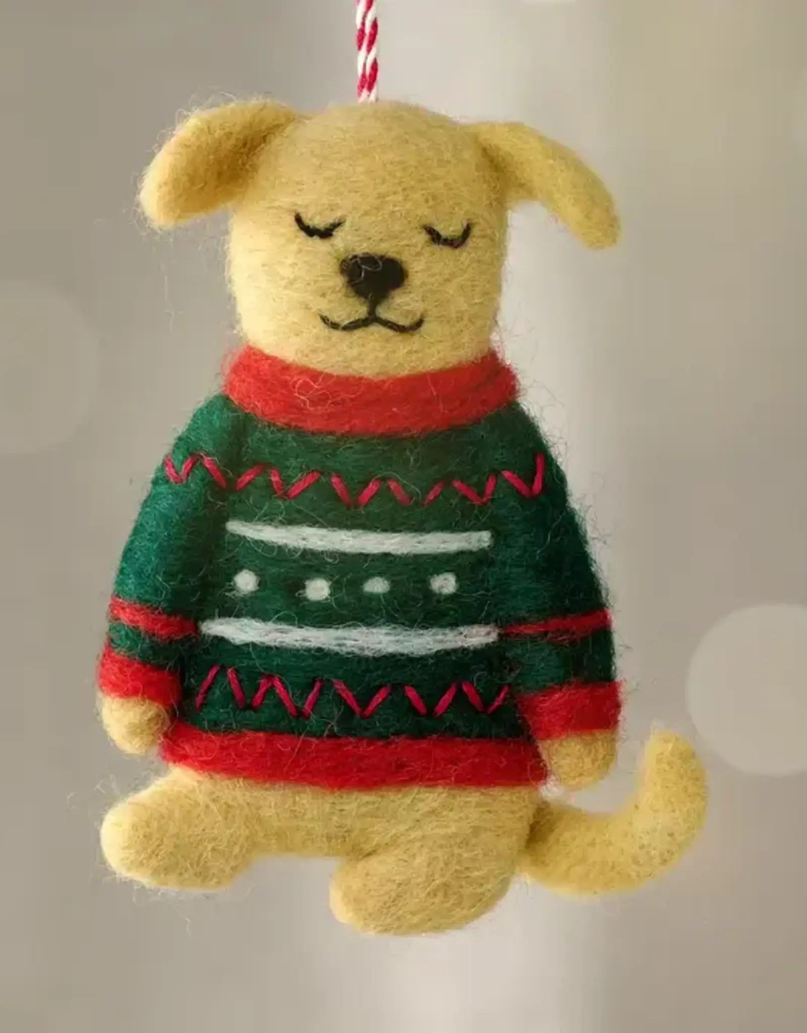 Ten Thousand Villages Tyana Ugly Sweater Dog Ornament