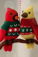 Ten Thousand Villages Dui Ugly Sweater Love Birds Ornament