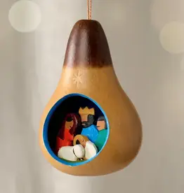 Ten Thousand Villages Kurku Modern Nativity Gourd Ornament