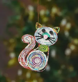 Serrv Quilled Cat Christmas Ornament