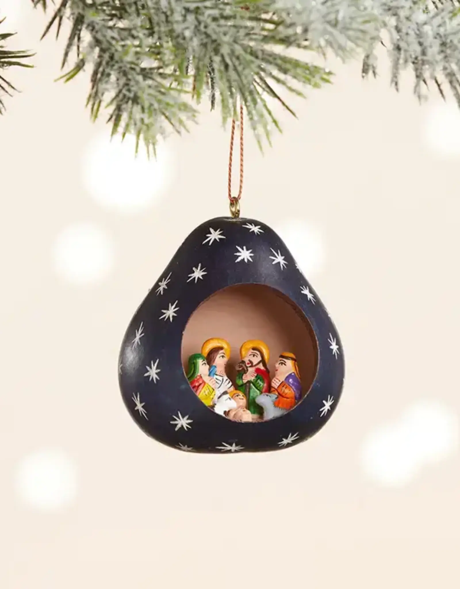 Serrv Night Sky Gourd Nativity