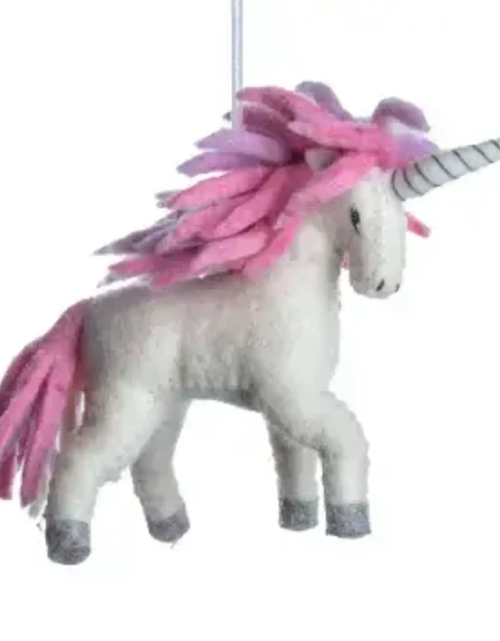 Silk Road Bazaar Pink Magical Unicorn Ornament