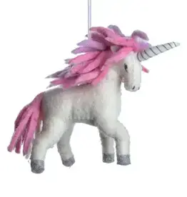 Silk Road Bazaar Pink Magical Unicorn Ornament
