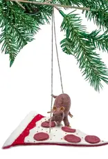 Silk Road Bazaar Baby Rat and Pizza Ornament