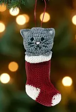 Melange Collection Crochet Kitten in Stocking Ornament