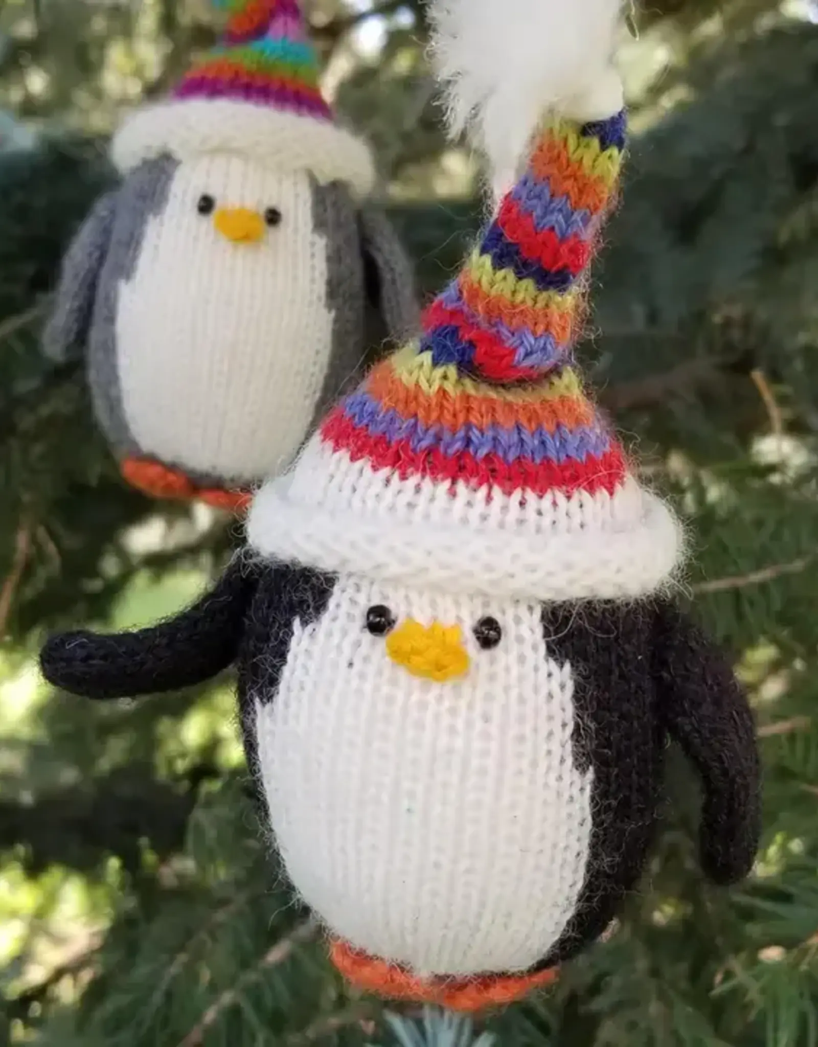 Melange Collection Penguin with Rainbow Stripe Hat Holiday Ornament - Assorted