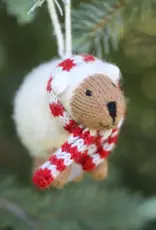 Melange Collection Cozy Sheep with Striped Scarf Ornament