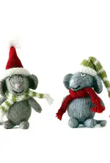 Melange Collection Knit Mouse Holiday Ornament