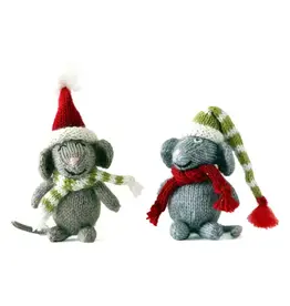 Melange Collection Knit Mouse Holiday Ornament