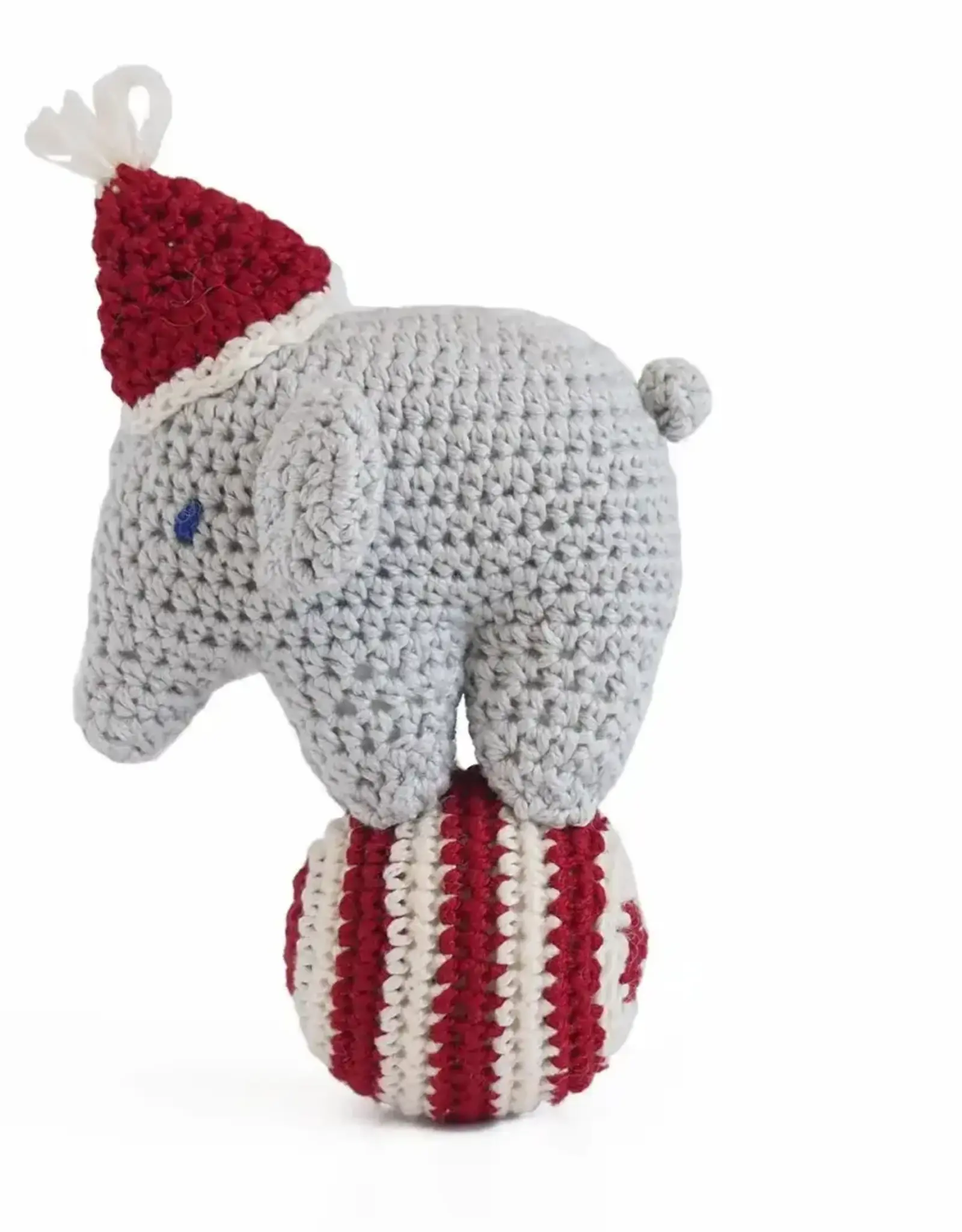 Melange Collection Crochet Elephant on Ball Ornament