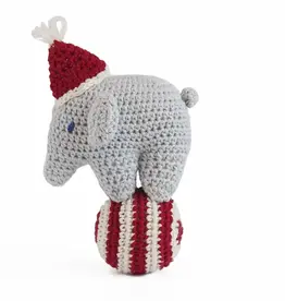 Melange Collection Crochet Elephant on Ball Ornament