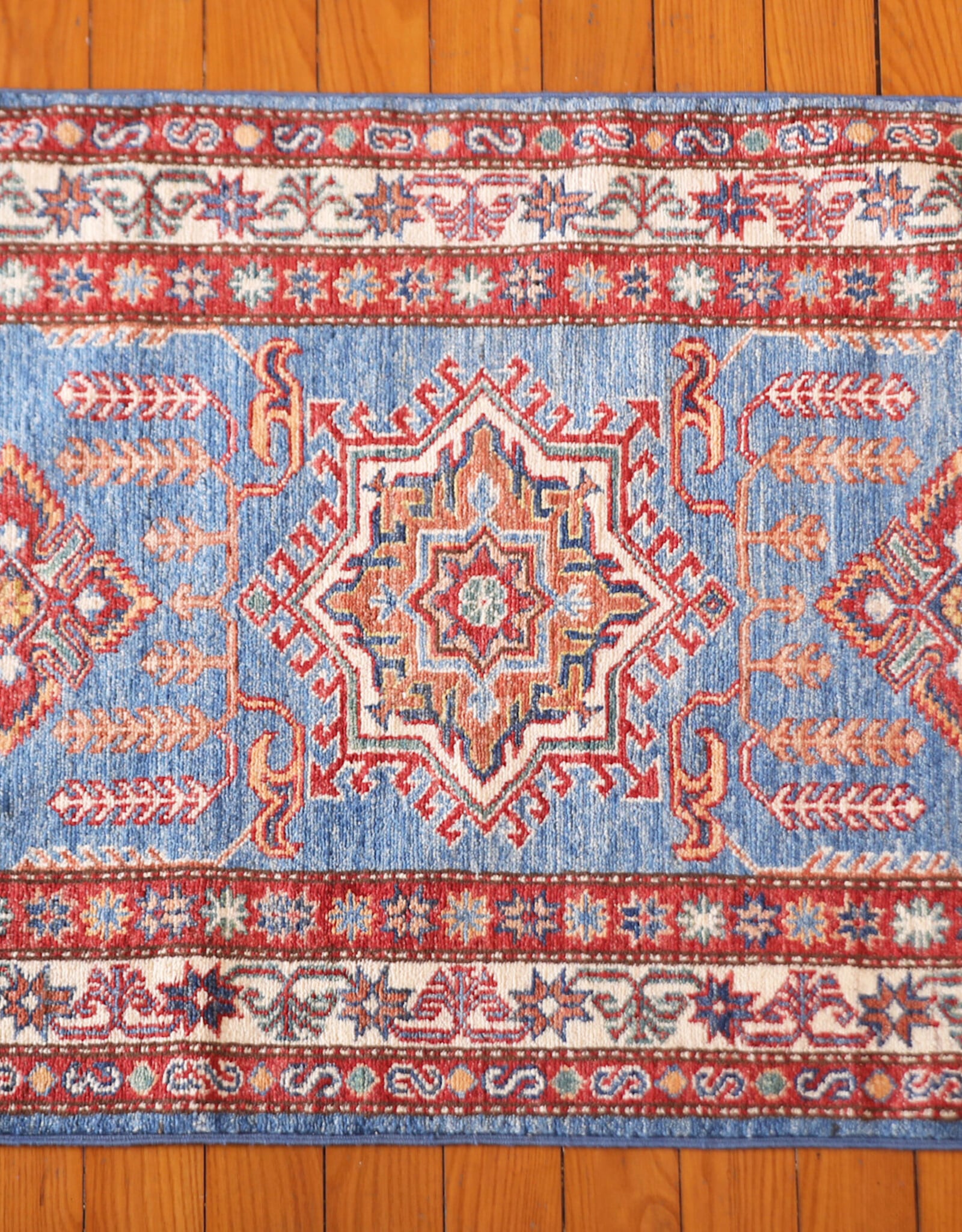 Bunyaad Pakistan 2230182  Blue Kazak  2.11 X 4.0