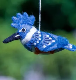 dZi Handmade Woolie Belted Kingfisher Ornament