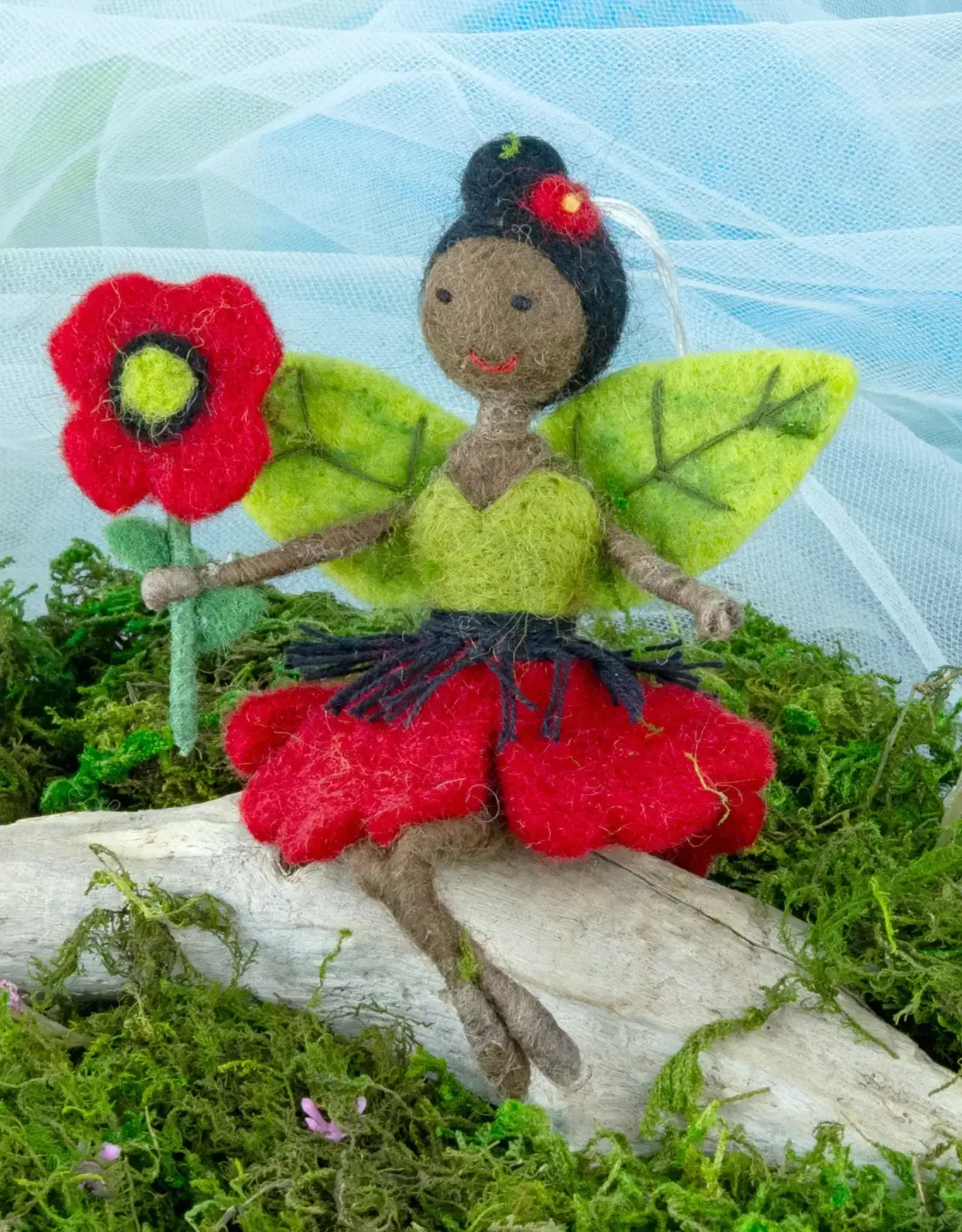 dZi Handmade Poppy Flower Fairy Ornament