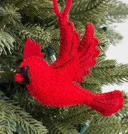 Ornaments 4 Orphans Cardinal Embroidered Wool Ornament