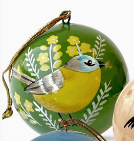 Ornaments 4 Orphans Warbler Paper Mache Ball Ornament
