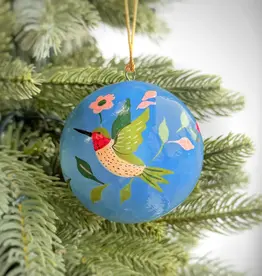 Ornaments 4 Orphans Hummingbird Paper Mache Ball Ornament