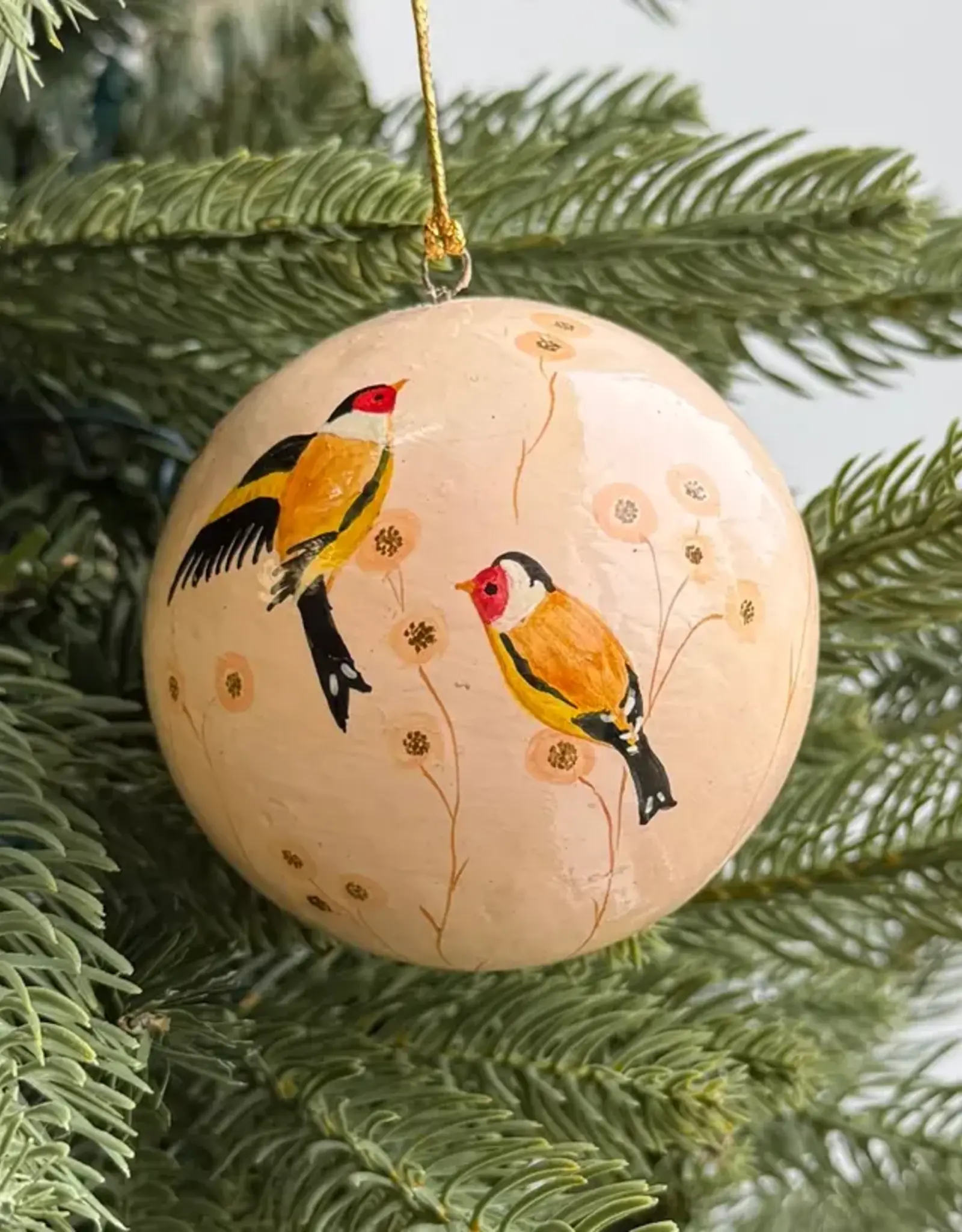 Ornaments 4 Orphans Tanager Paper Mache Ball Ornament
