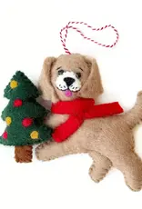 Ornaments 4 Orphans Dog with Tree Wool Ornament