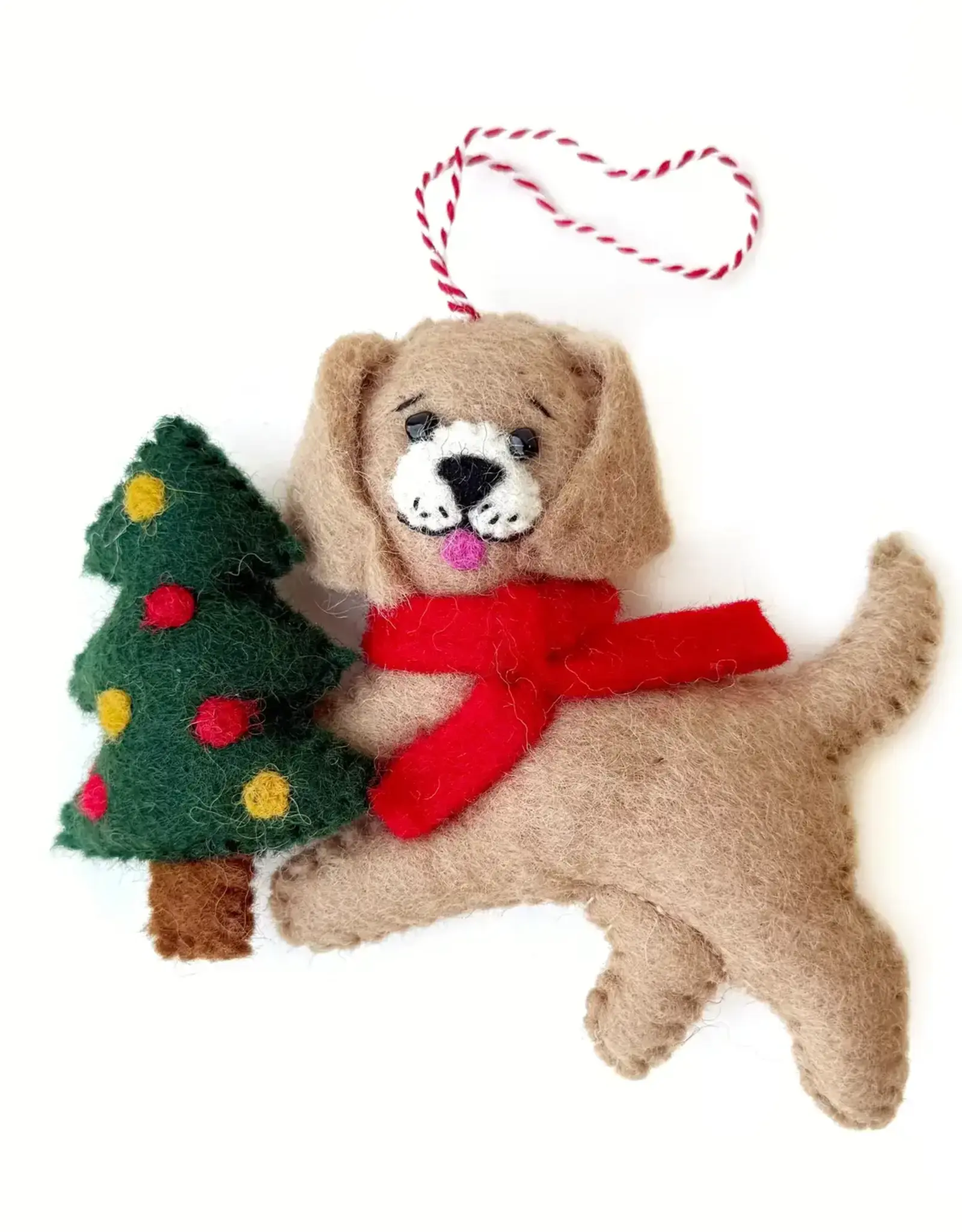 Ornaments 4 Orphans Dog with Tree Wool Ornament