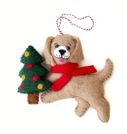 Ornaments 4 Orphans Dog with Tree Wool Ornament