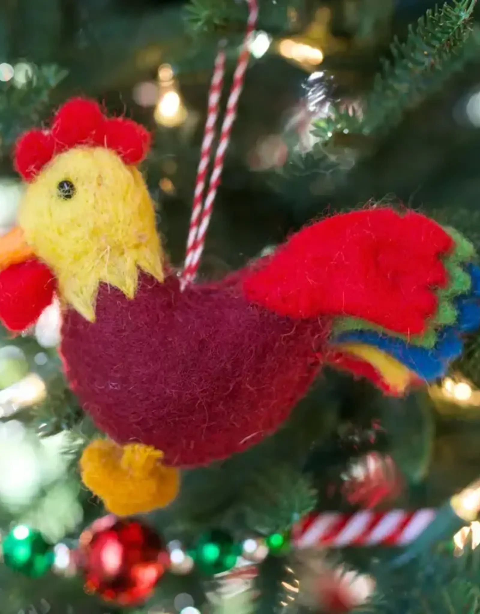 Ornaments 4 Orphans Chipper Wool Rooster Ornament