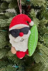 Ornaments 4 Orphans Santa with Surfboard Wool Ornament