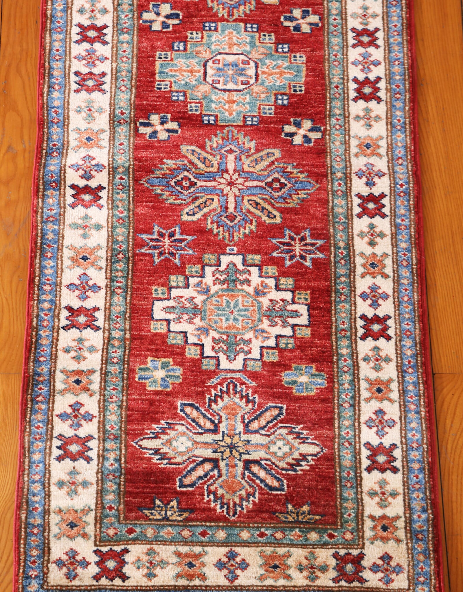 Bunyaad Pakistan 2240885  Red Kazak  2.1 X 5.10