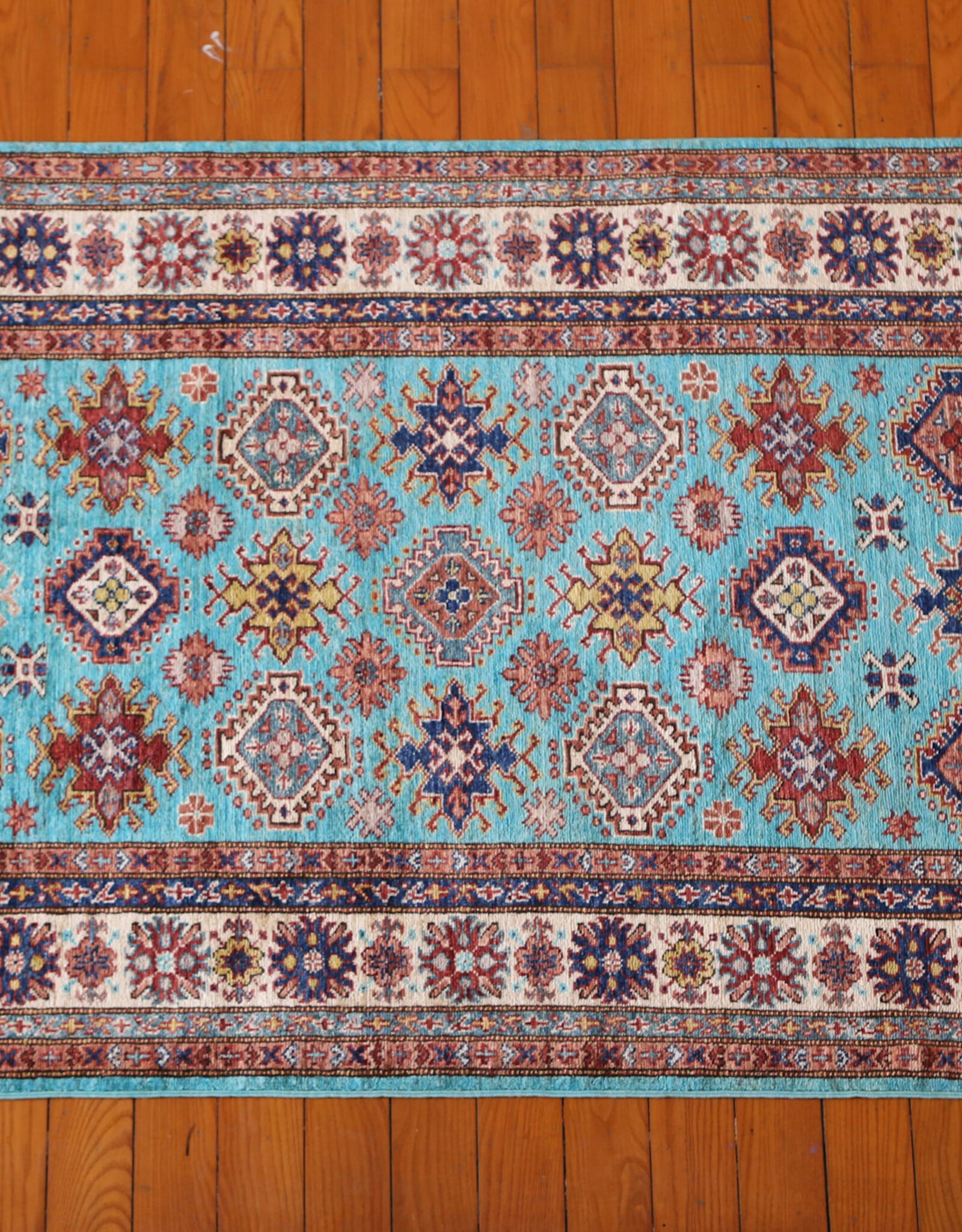 Bunyaad Pakistan 2220341  Blue Kazak  4.0 X 5.10