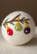 Ethical Global Ornament on a Branch Felt Dryer Ball