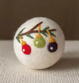 Ethical Global Ornament on a Branch Felt Dryer Ball