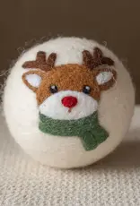 Ethical Global Red Nosed Reindeer Felt Dryer Ball