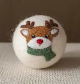 Ethical Global Red Nosed Reindeer Felt Dryer Ball