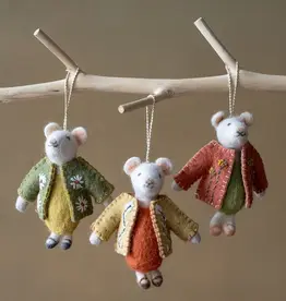 Ethical Global Natural Wool Mouse Ornament (Assorted)
