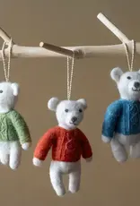 Ethical Global Natural Wool Bear Ornament (Assorted)