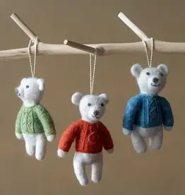 Ethical Global Natural Wool Bear Ornament (Assorted)