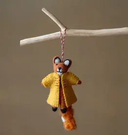 Ethical Global Natural Wool Fox in Jacket Ornament