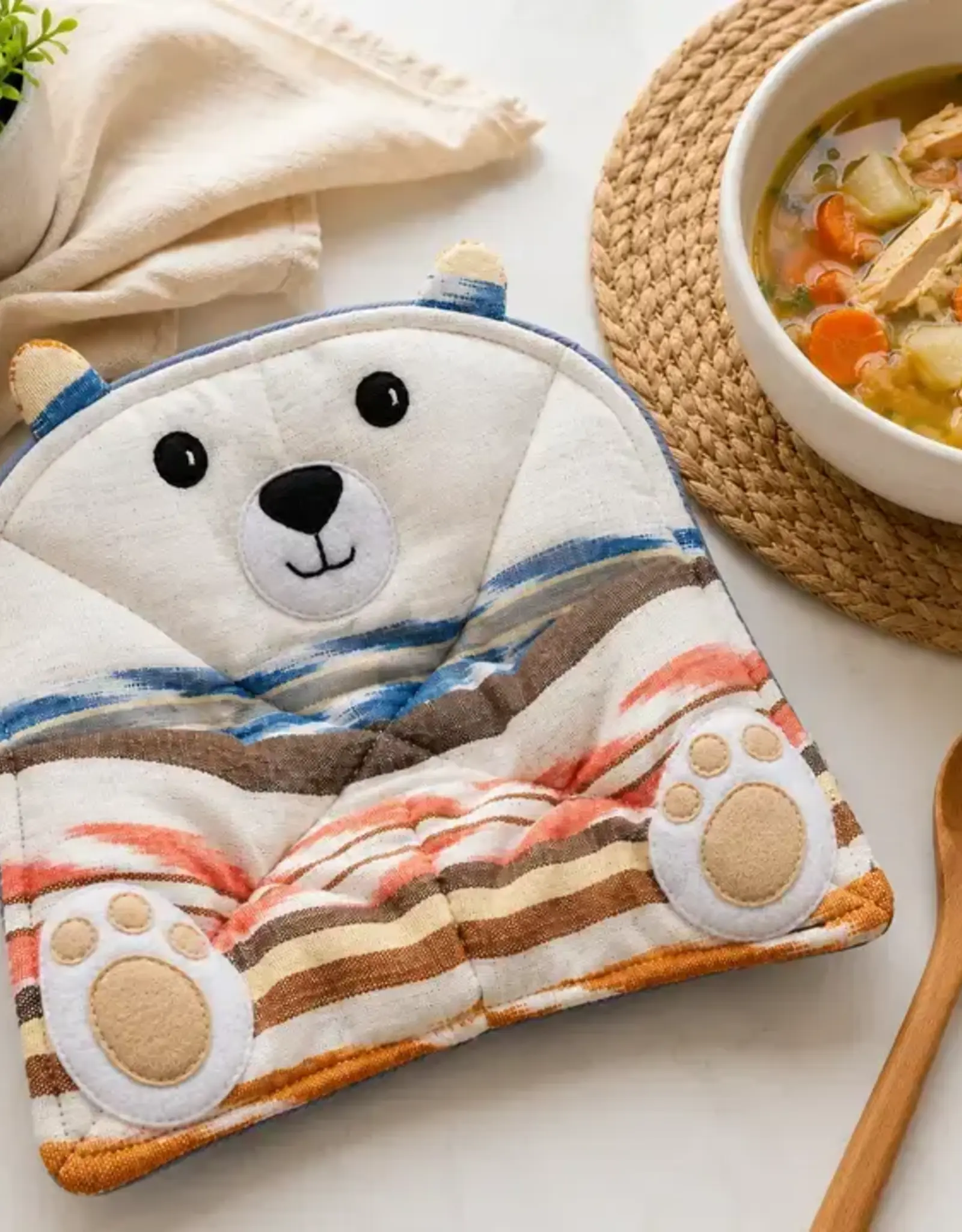 Upavim Crafts Polar Bear Microwave Bowl Cozy