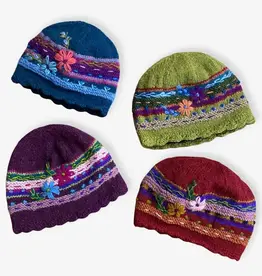 Ganesh Himal Wool Knit Flower Hat (assorted)
