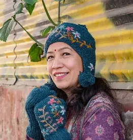 Ganesh Himal Knit Wool Embroidered Earflap Hat