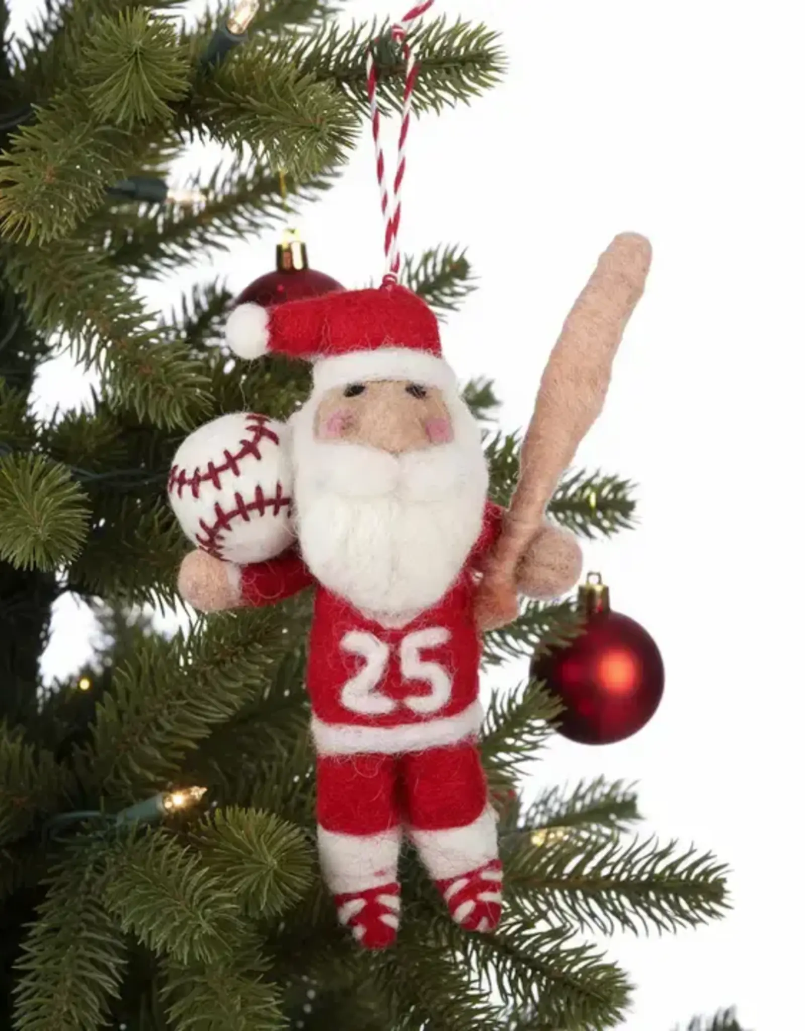 Global Crafts Coach Claus Baseball Ornament