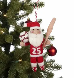 Global Crafts Coach Claus Baseball Ornament