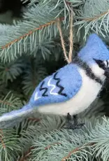 The Winding Road Felt Blue Jay Ornament