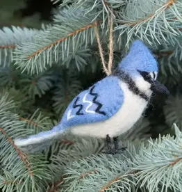 The Winding Road Felt Blue Jay Ornament