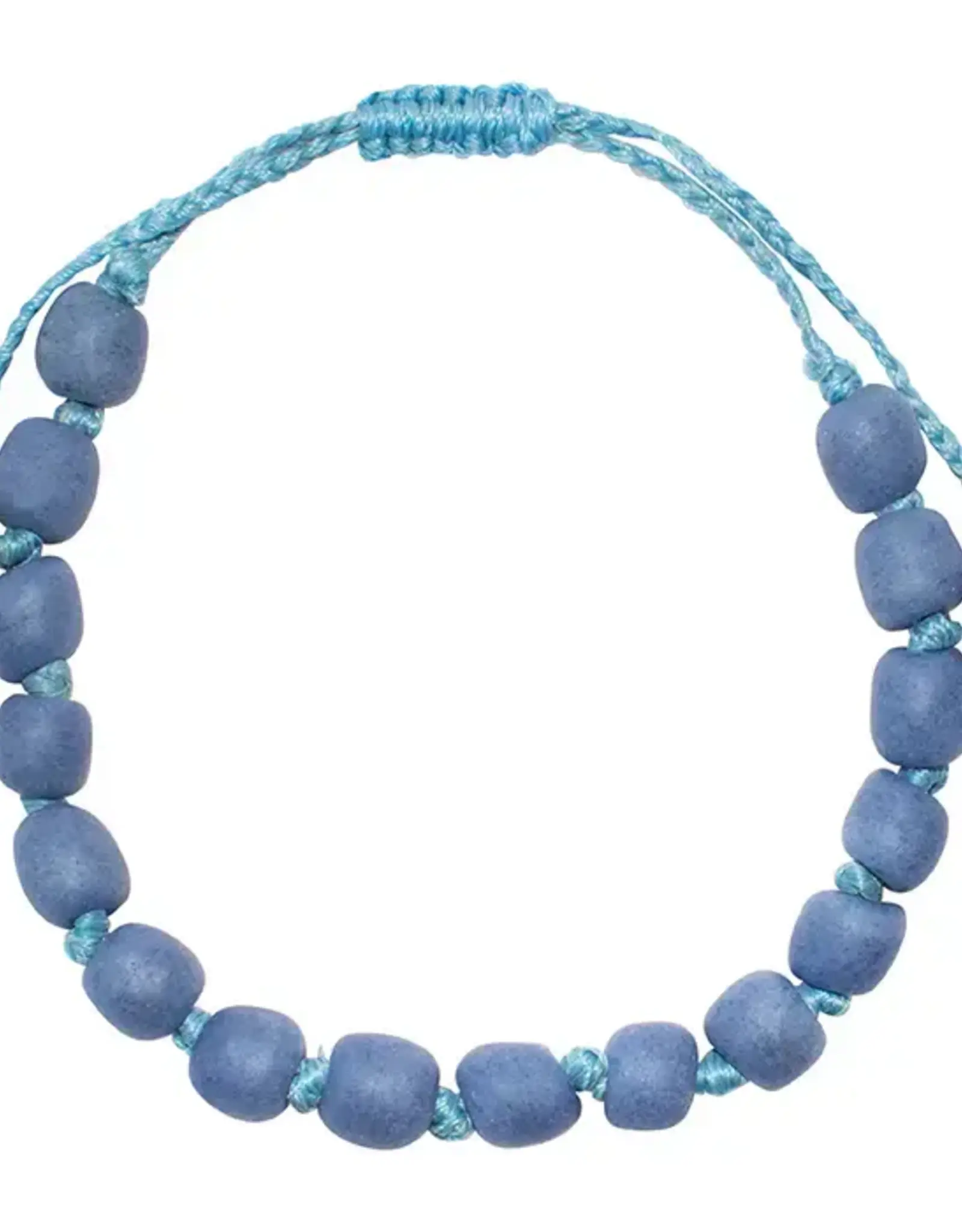Global Mamas Glass Pearls Bracelet (Stone Blue)